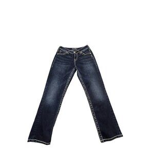 Silver Jeans Suki High Capri Womens W25 L24.5 Dark Wash Denim Preppy